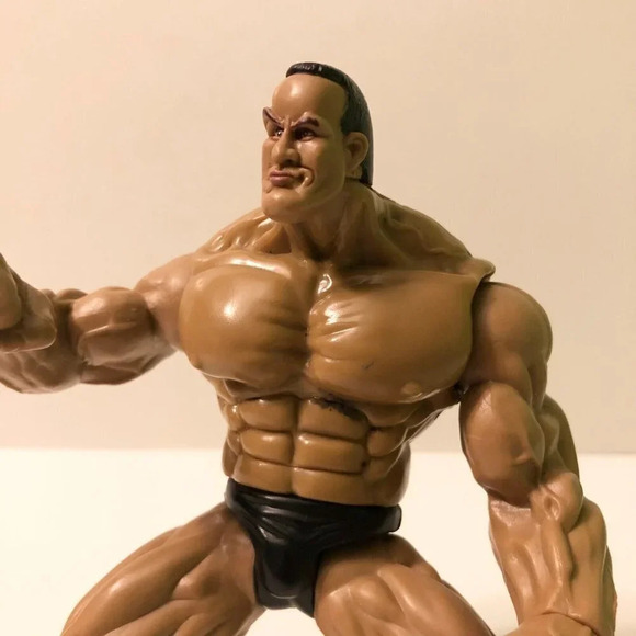 1999 Jakks Pacific WWE WWF Maximum Sweat The Rock Loose Action Figure - Picture 2 of 9